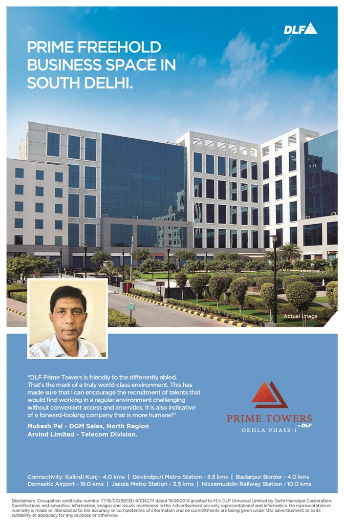 DLF Prime Towers offers freehold business space in South Delhi